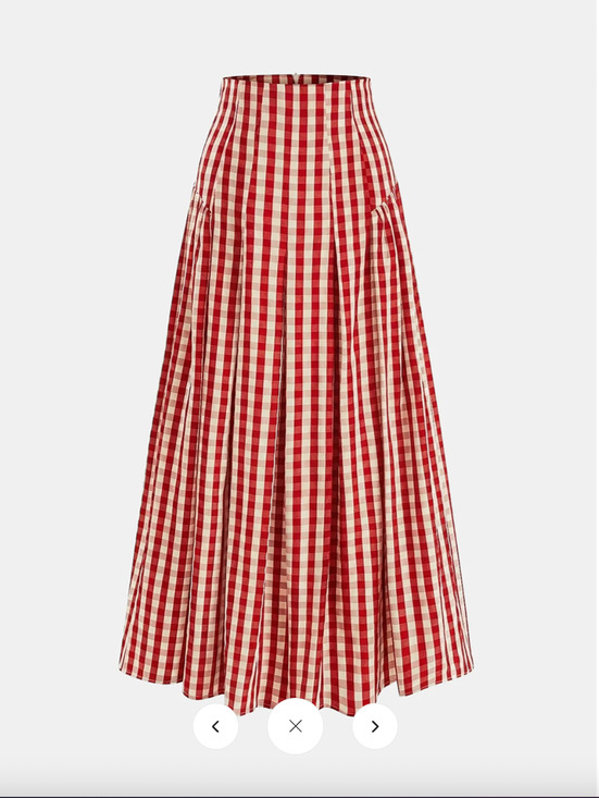Commense Dresses & Skirts - NWT commense Gingham High-Waisted Pleated Midi Skirt Sz XS